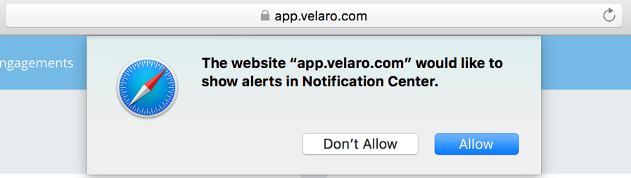Allow notifications in Safari.