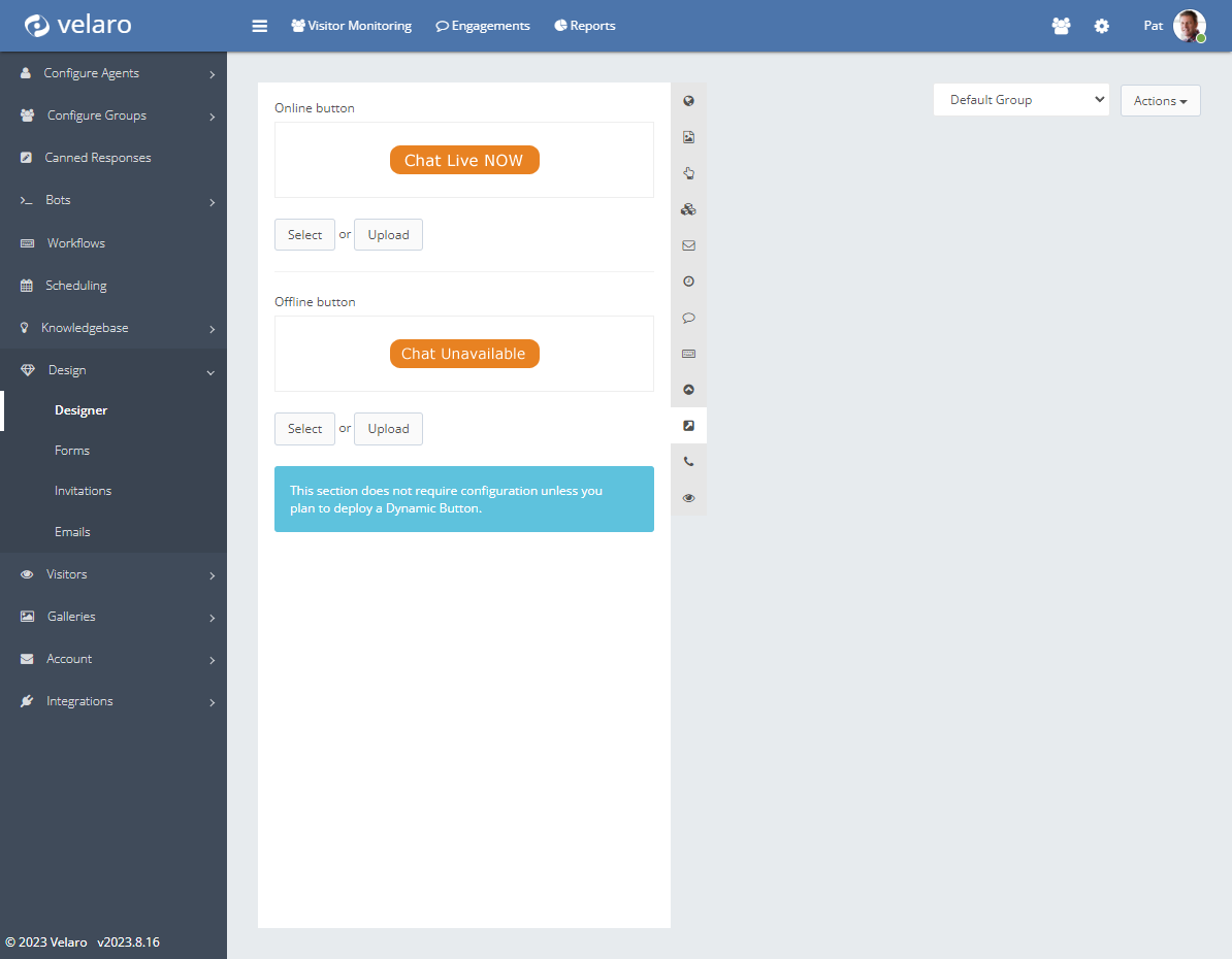 This setting displays two interfaces: Chat Live NOW and Chat Unavailable.