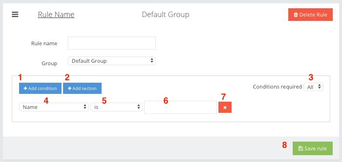 Image shows the guide on  how to add a rule.