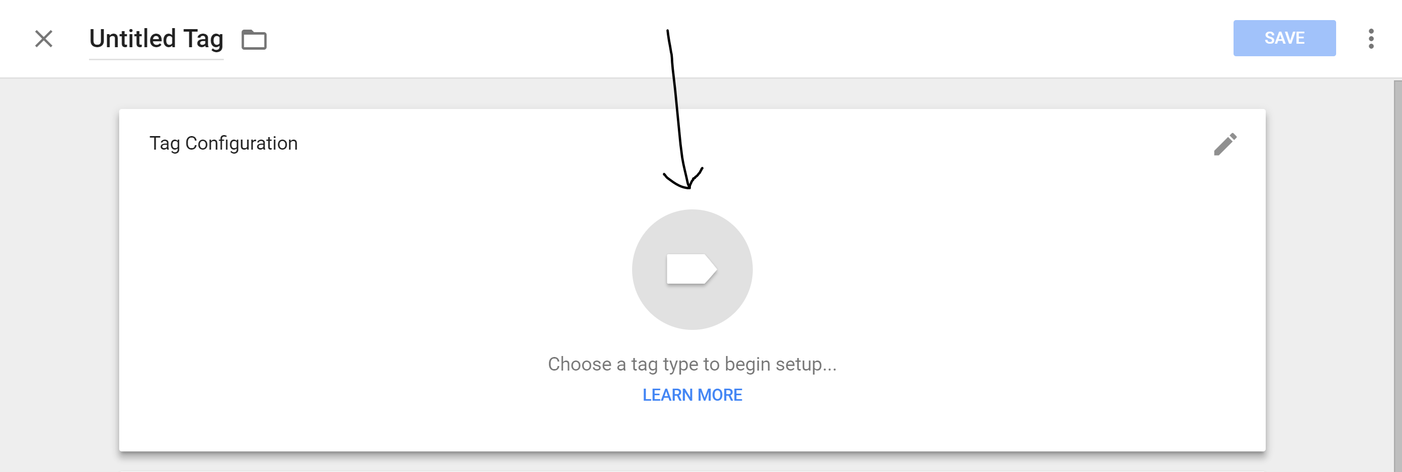 Click the tag icon to begin setup.